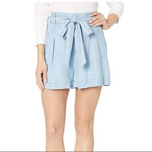 super high waisted paper bag shorts